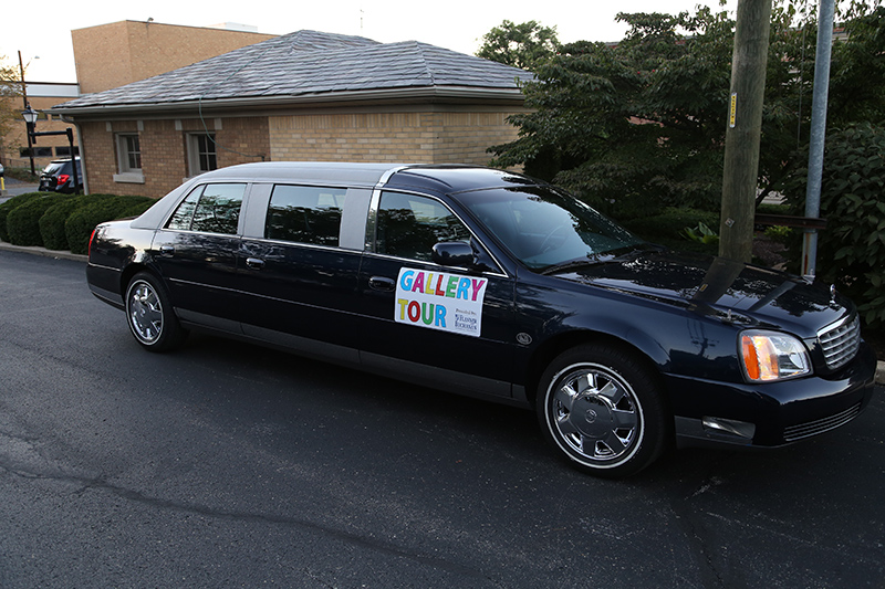 This limo, provided by Flanner and Buchanan, whisked attendees to various stops along the way.