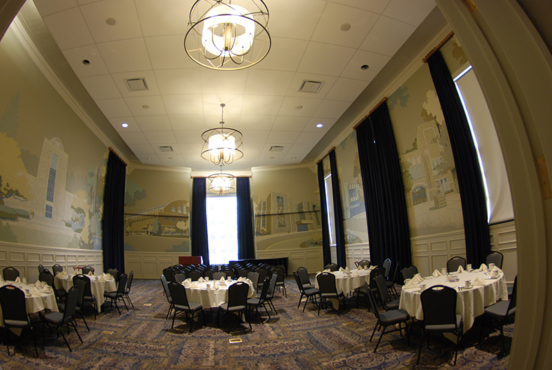 This panoramic mural in Butler University's Robertson Hall is of Blice Edwards recent project. 