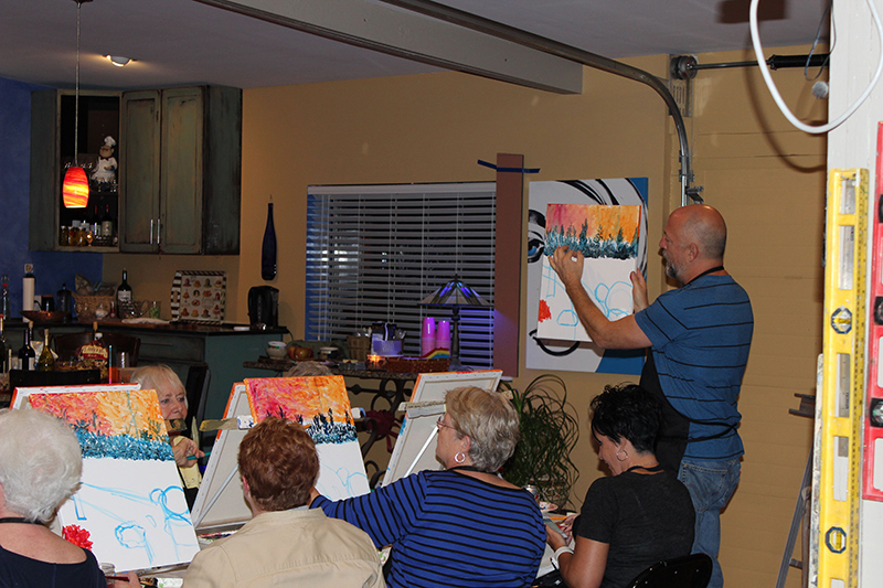 n Edwards teaches a painting class at Blice Edwards Studio 54.