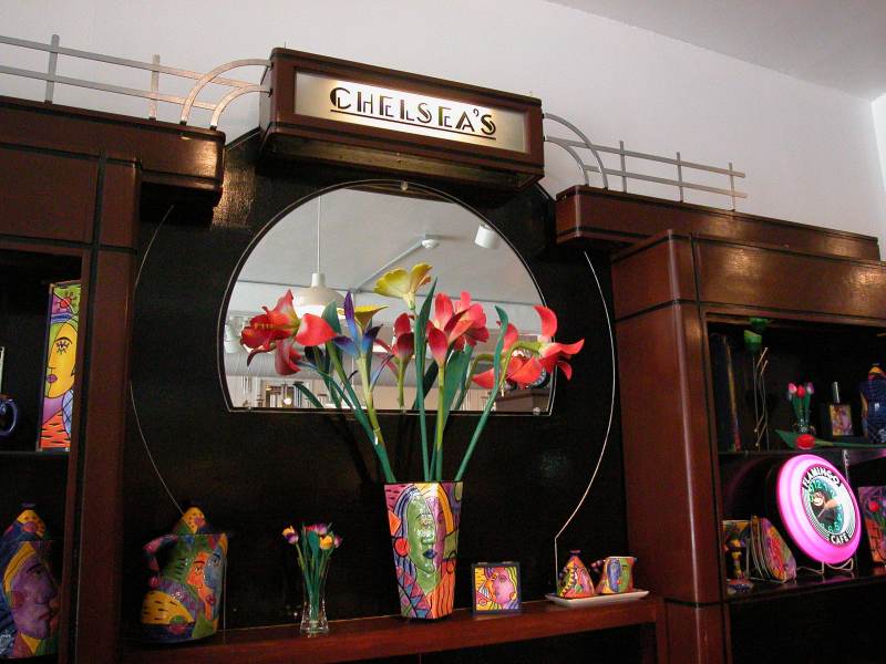 Colorful wooden flowers of all types can be found throughout the store