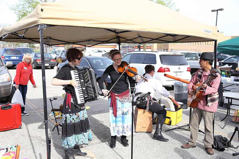 Troika performed for all ages at the market