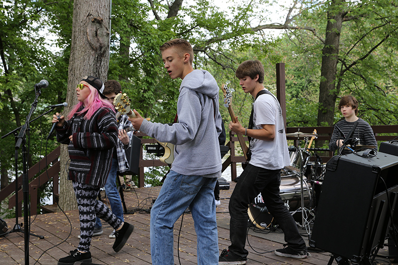 The house band from The School of Rock performed on Saturday.