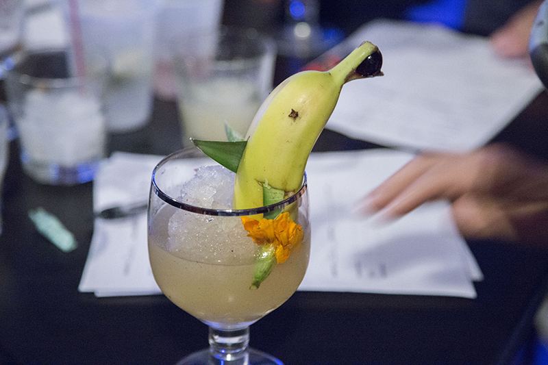 There was also a bartender drink contest. One drink had a banana dolphin!
