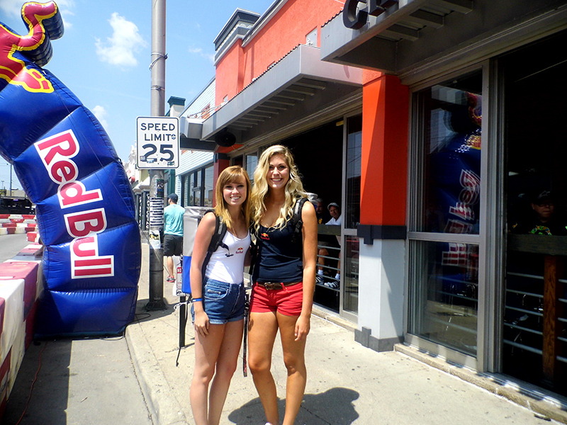 Red Bull girls pose for Frog.