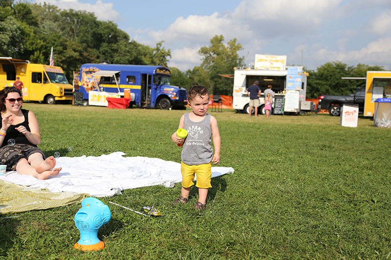 Cash was not sure if he wanted to show The Gazette his bubble machine at WARMfest.