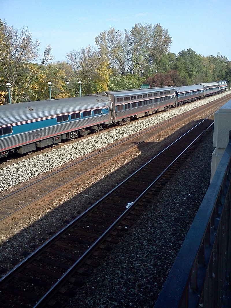 A special Amtrak train to Chicago stops in Lafayette.