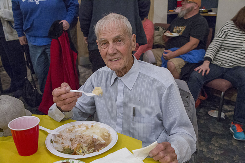 Broad Ripple regular Donald MacDonald posed while enjoying some turkey