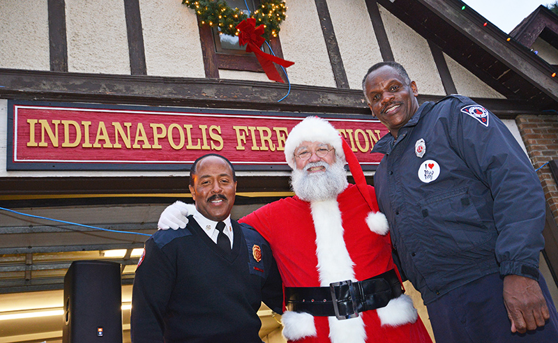 IFD Chief Malone, Santa and Broad Ripple Station 32 Captain Harris