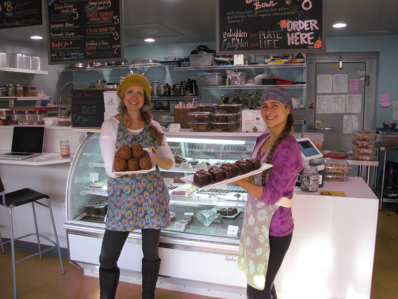 Ezra's Enlightened Cafe owner Audrey Barron and Chef Allie McFee.