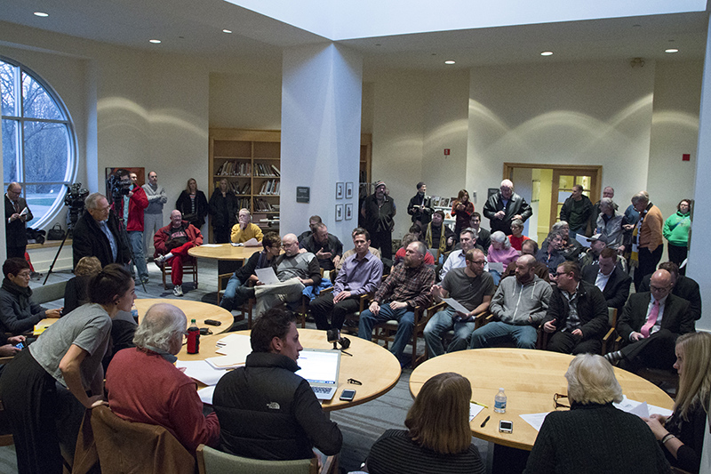 SRO in the Ruth Lilly Library of the Indianapolis Art Center for the zoning meeting.