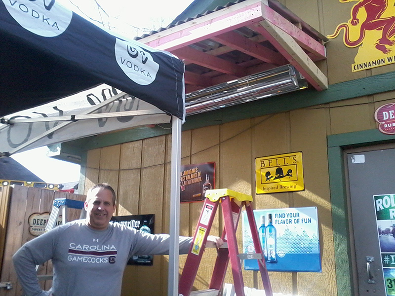 Frog's Random Rippling - Connor's Pub installing outdoor heaters