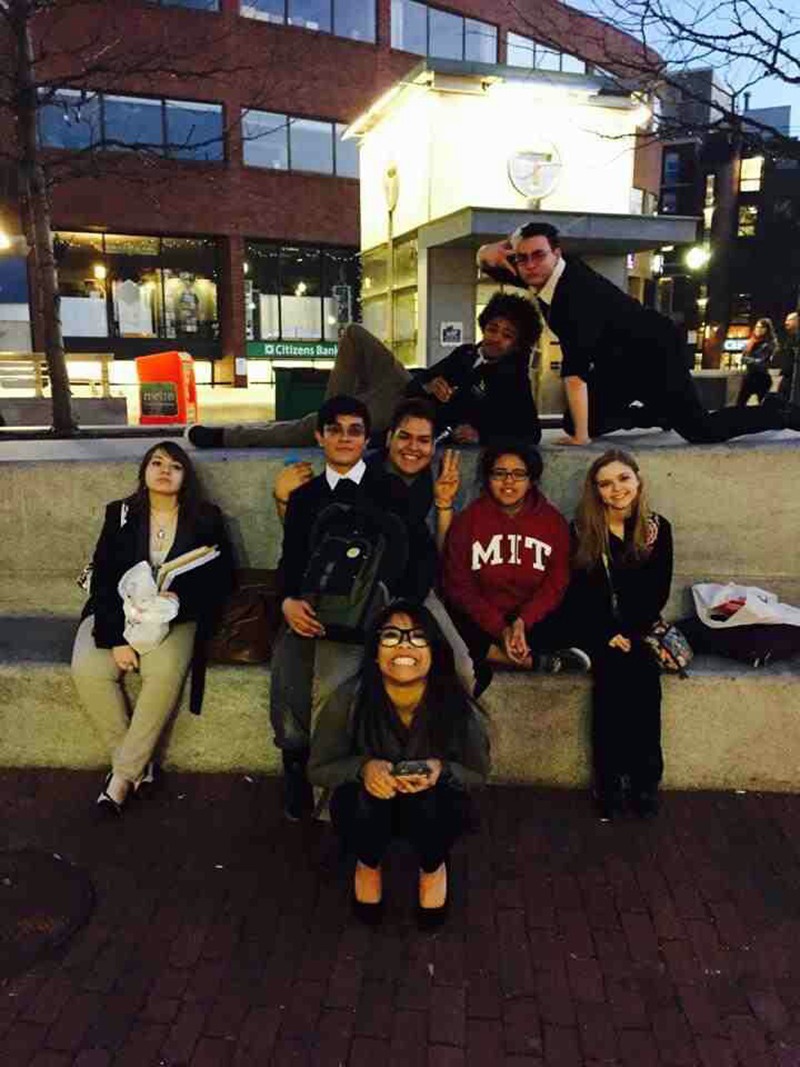 Gillian Bundles (in MIT jacket) with her fellow Broad Ripple Magnet High School classmates. 