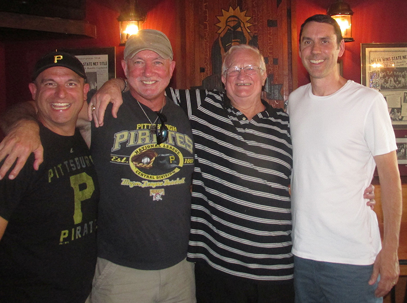 (L to R) are Dave Cosnek, girls varsity assistant; Tim Bonner, girls varsity head coach; Bobby Plump; Michael Kozy, boys varsity head coach at Carlynton High School just outside Pittsburgh, PA.