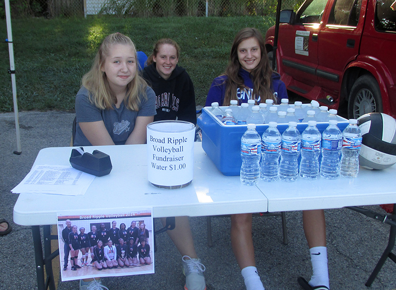The Broad Ripple Volleyball team sold water to raise funds