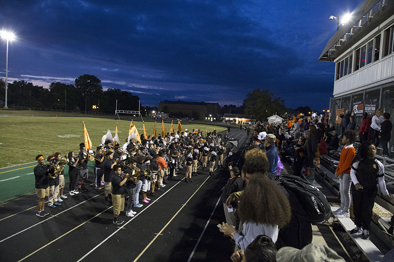During halftime at Homecoming.