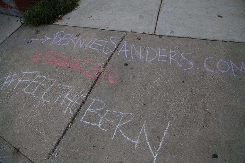 Bernie Sanders chalk promo
