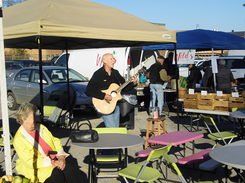 Entertainment for the market was provided by Patrick McBride