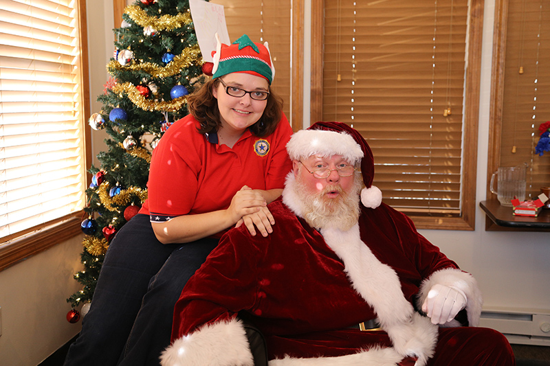 Santa and one of his elves were at the Post 34 grand opening.