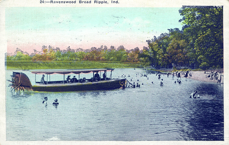 A postcard scene from the 1920s of Ravenswood on the White River.