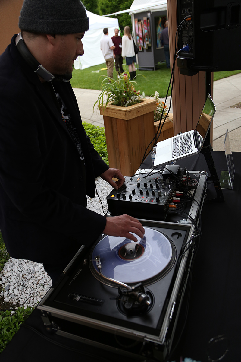 DJ - Kyle Long spinning tunes at the Preview Party held at the Art Center the night before the Fair.