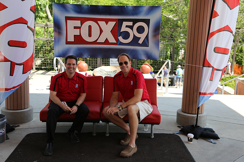 The Gazette met Zach Myers and Ray Cortopassi from Fox 59 on the red sofa