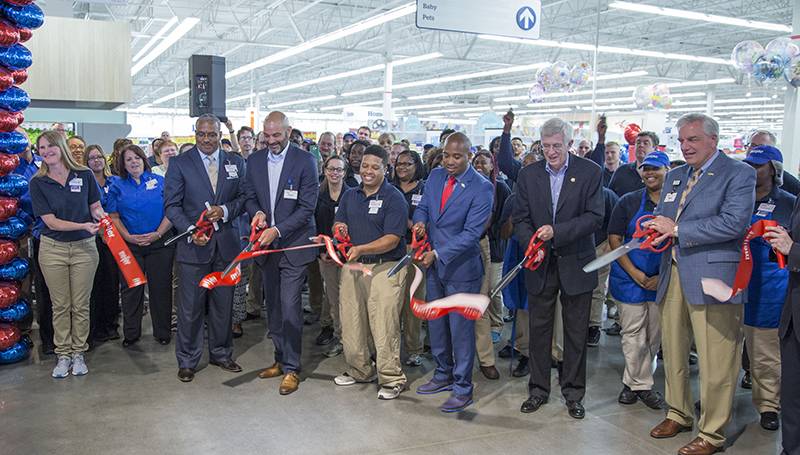The ribbon cutting at the 56th and Keystone Meijer on June 7, 2016. Grandson Mark Meijer spoke at the event. Meijer also awarded a $25,000 check to Easter Seals.