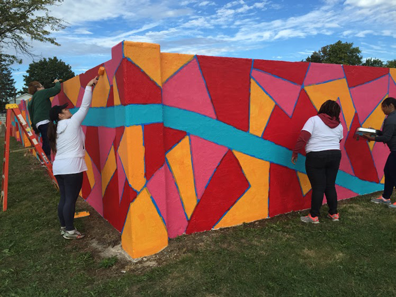 Art project at Central Canal in the Riverside neighborhood