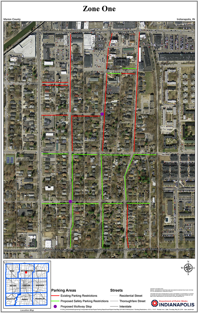 Broad Ripple Area Traffic Plan - pilot program