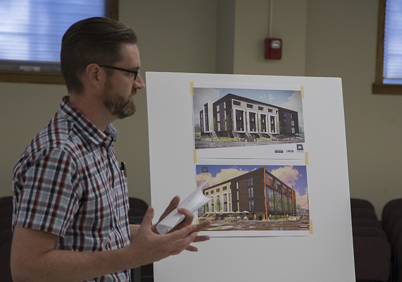 Short, English and Worthley presented their updated designs for the 6367 and 6371 Guilford Avenue properties. (Item D)