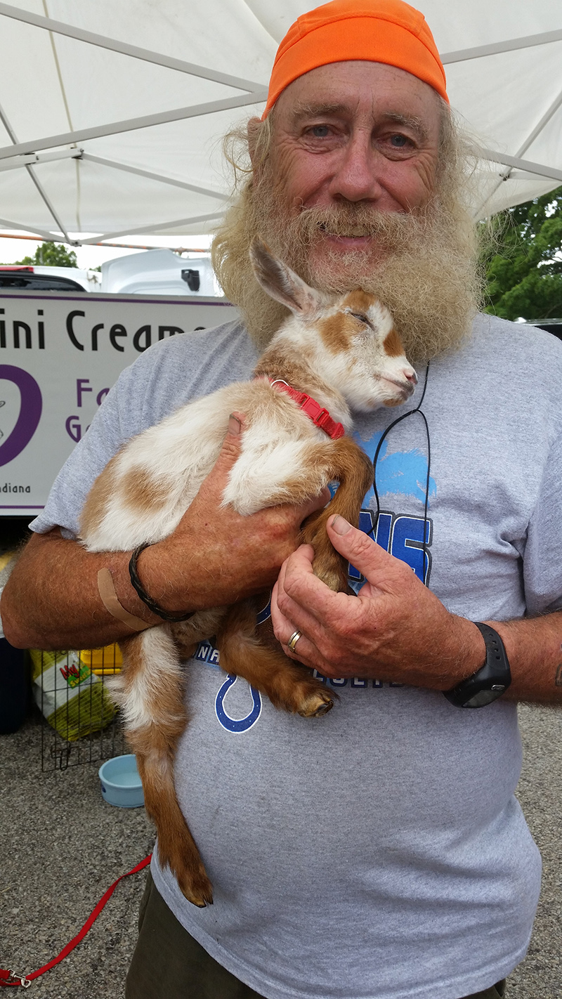 July 2 - Frog with a goat (Frog is the one in the orange hat!)