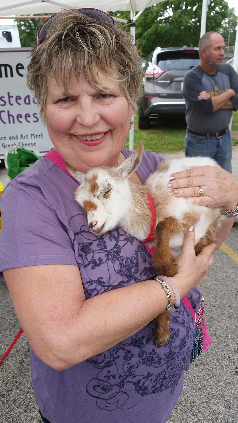 Peggy Russell found a baby goat named 