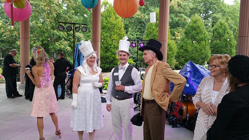 Valorie Flaherty, Patrick Flaherty (Indianapolis Art Center President & Executive Director), and Stan Hurt all in full costume for the event