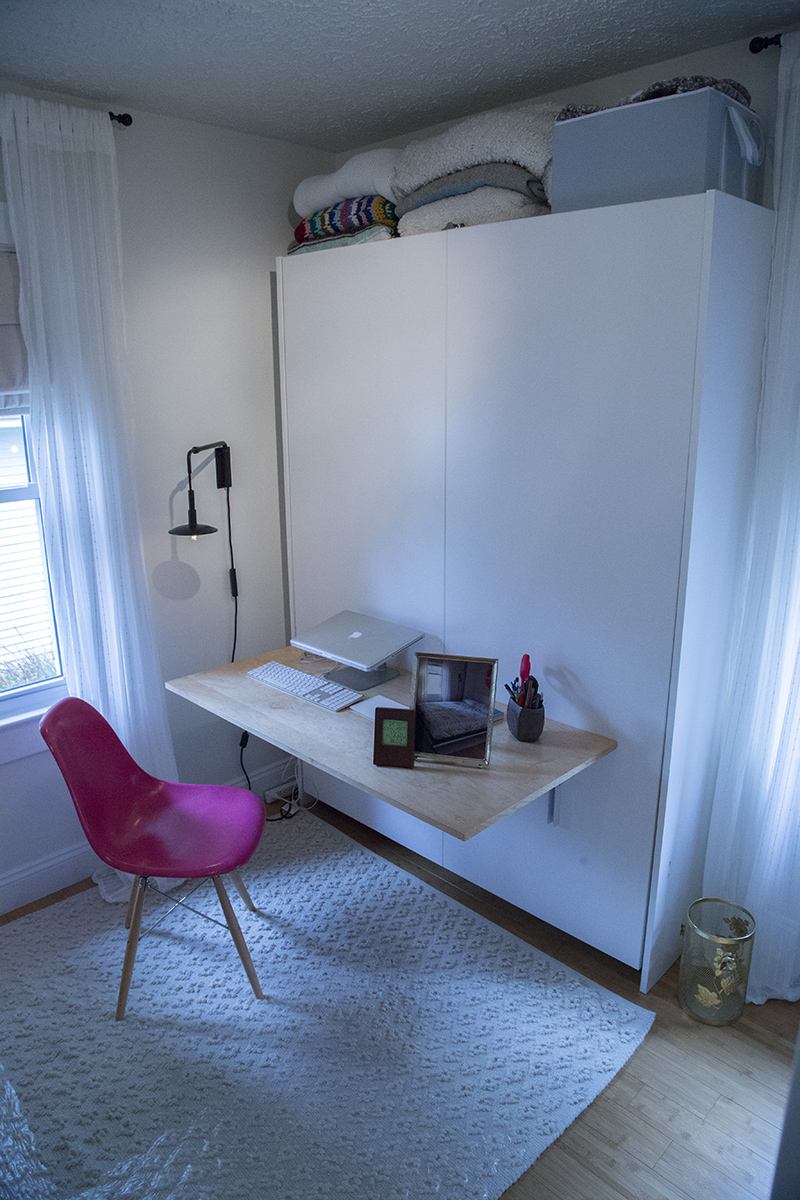 6040 Winthrop Avenue: In this home every inch counts. Here, the owner's work-from-home desk is part of a Murphy bed.