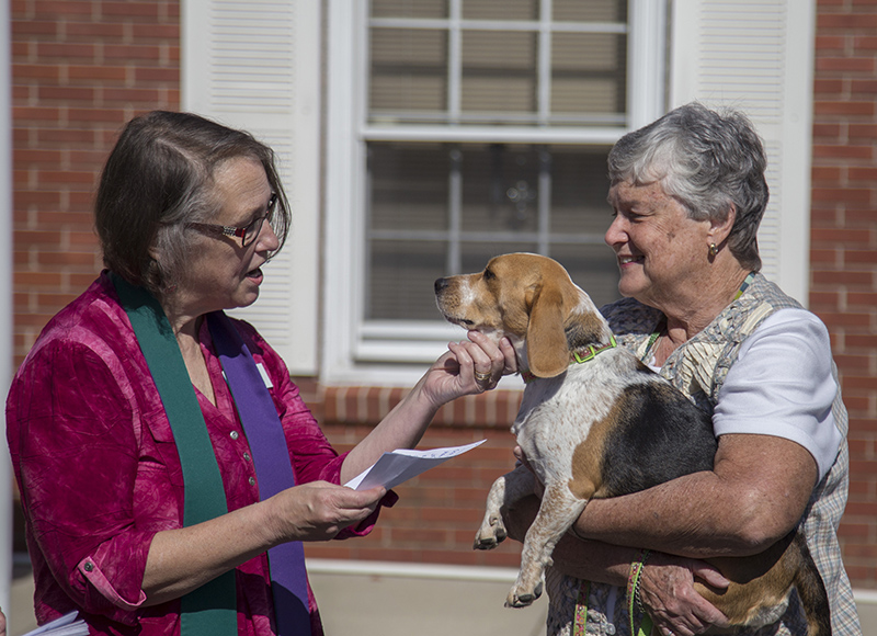 Mary Tarbell blesses Miss Clover at Northminster Presbyterian Church on Kessler