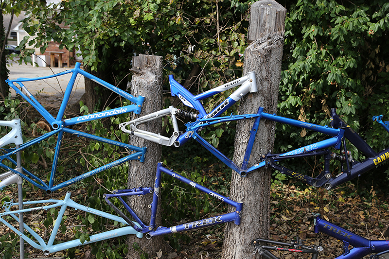 Random Rippling - Bike Line art fence