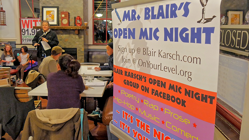 Reader Random Rippling - Steven Lee Chase - Open mic night at brics with Mr. Blair 