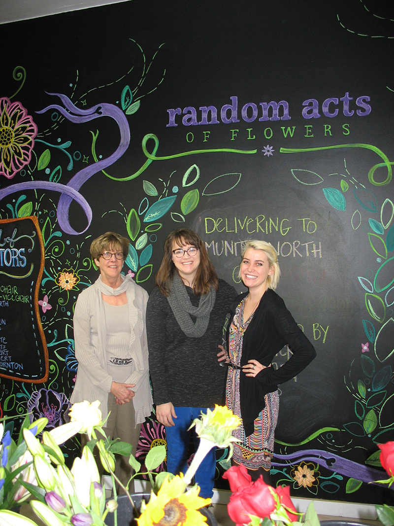 Alison Kothe, Lindsay Potter and Emily Sell from Random Acts of Flowers.