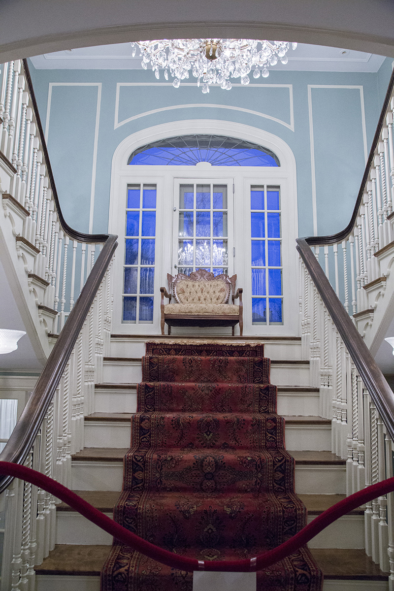 The grand staircase at the old Governor's Mansion.