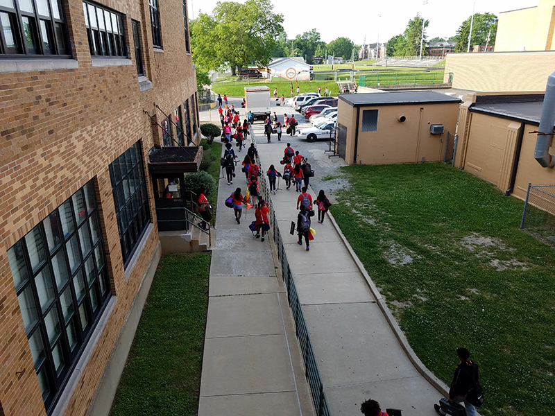 taking instruments out to the bus
