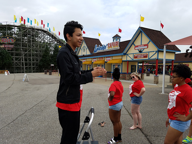 Sophomore Sergio Vergara conducting.