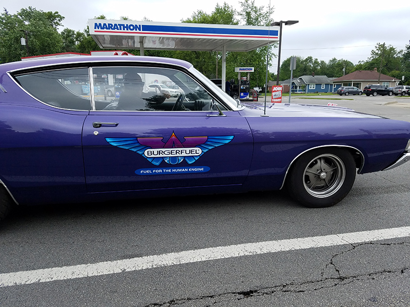 Founder Chris Mason was spotted driving the very cool BurgerFuel hot rod around the Village.
