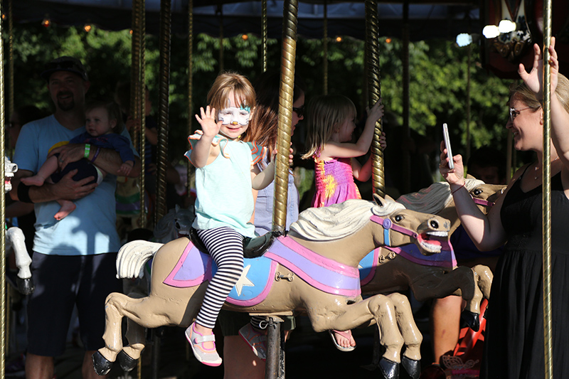 The carousel was a very popular ride with the kiddies. Although, they had no idea that a hundred years ago the original carousel was installed at the Broad Ripple Amusement Park. That carousel is now at the Children's Museum.