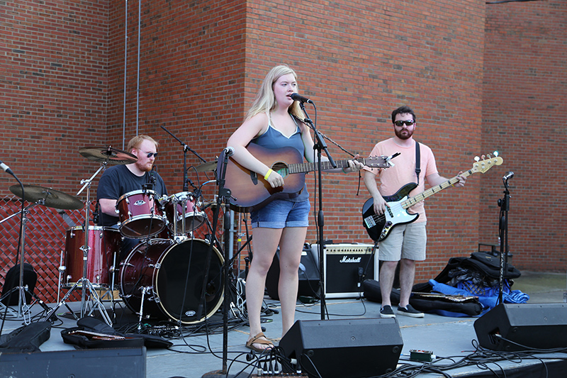 Hannah and the Theory on the Sam Ash stage