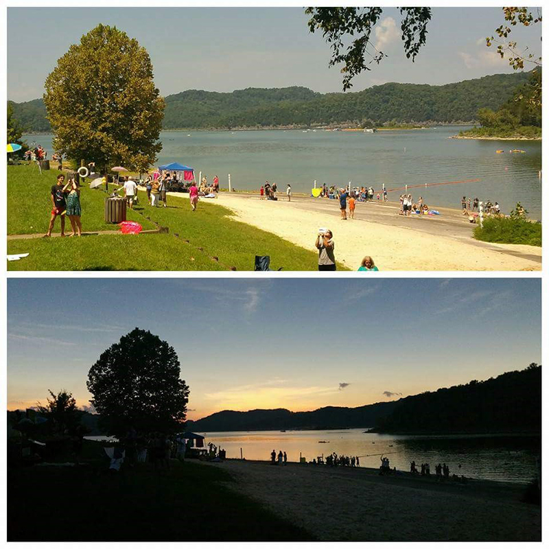 Floating Mill Park before and during the eclipse