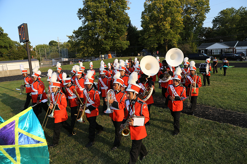 The BRHS Marching Band takes the field