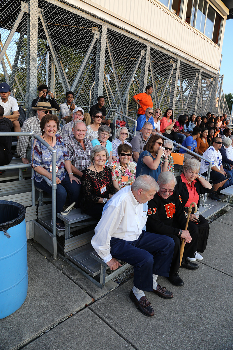 Members from the class of 1957 (60th reunion) at the game