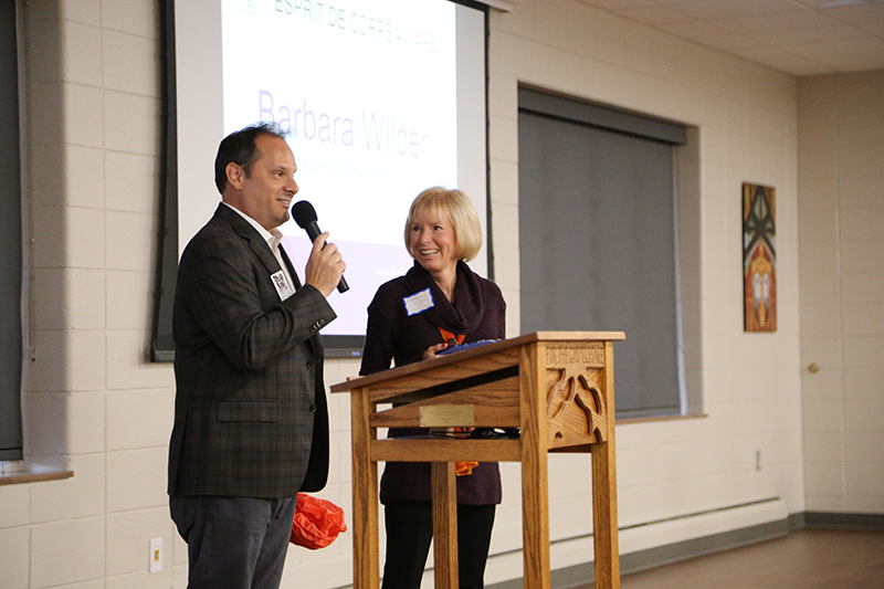 Mark Wolf presented Barbara Wilder with the Esprit de Corps award.