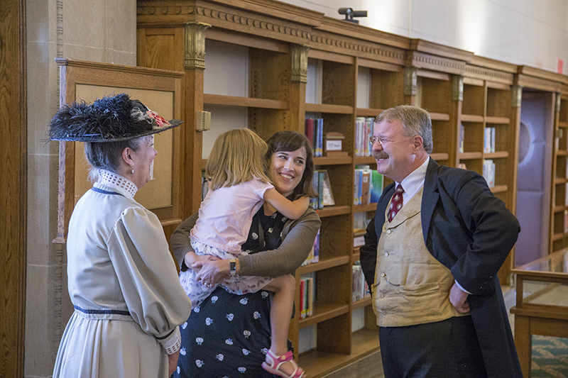 Theodore Roosevelt walked around the event meeting the attendees.