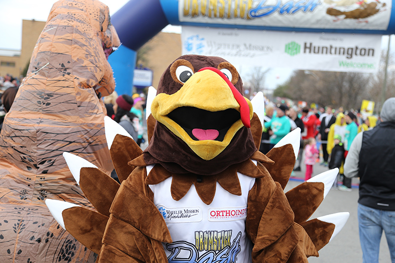 The turkey realizing that he has to try to outrun the pack in just a few minutes. He always gets caught. The 2017 Dash raised over $800,000 for Wheeler Mission.