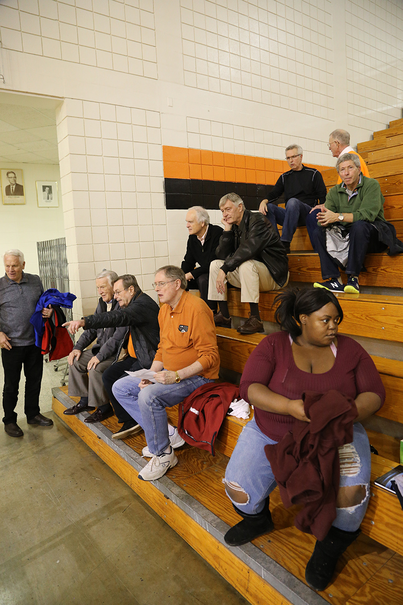 Many graduates and past BRHS Rockets team members came to the game to say goodbye to the school, including Bill Bastian ('48) and Gene Neudigate ('52) pictured here.